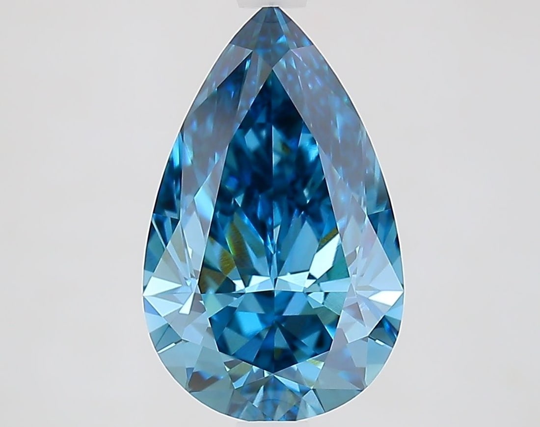 Loose Diamond - PEAR 3.11ct Fancy Vivid Blue VVS2: Loose Diamond - PEAR 3.11ct Fancy Vivid Blue VVS2 Source: This is a real non-mined Diamond that has been grown in a lab Shape: PEAR Carats: 3.11 Color: Fancy Vivid Blue Certification: IGI Video: