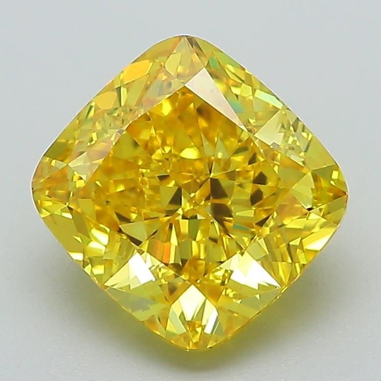 Loose Diamond - CUSHION MODIFIED 2.71ct Fancy Vivid Yellow VVS2: Loose Diamond - CUSHION MODIFIED 2.71ct Fancy Vivid Yellow VVS2 Source: This is a real non-mined Diamond that has been grown in a lab Shape: CUSHION MODIFIED Carats: 2.71 Color: Fancy Vivid Yellow Cer