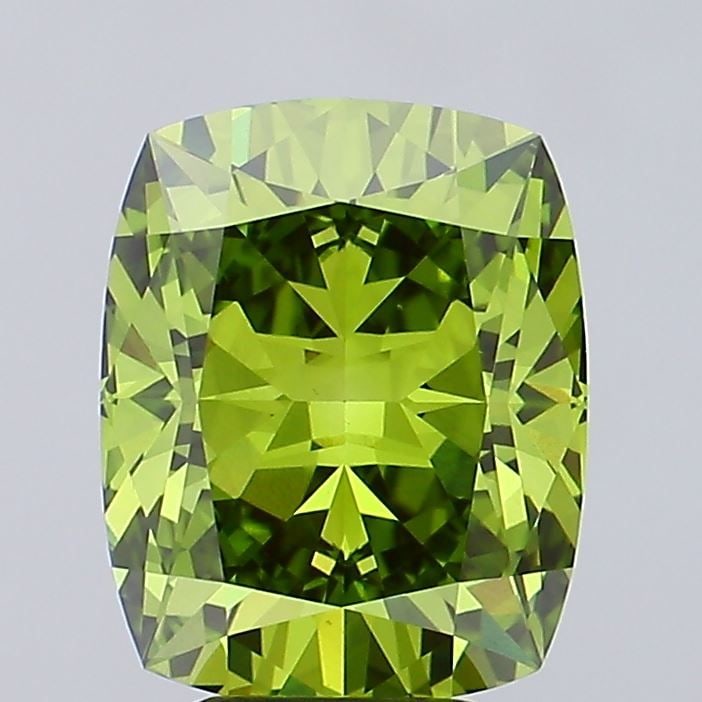 Loose Diamond - CUSHION BRILLIANT 5.04ct Fancy Vivid Green VS1: Loose Diamond - CUSHION BRILLIANT 5.04ct Fancy Vivid Green VS1 Source: This is a real non-mined Diamond that has been grown in a lab Shape: CUSHION BRILLIANT Carats: 5.04 Color: Fancy Vivid Green Cert