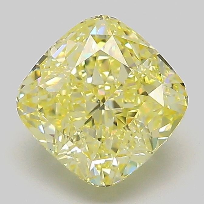 Loose Diamond - CUSHION MODIFIED 2.02ct Fancy Yellow VVS2: Loose Diamond - CUSHION MODIFIED 2.02ct Fancy Yellow VVS2 Source: This is a real non-mined Diamond that has been grown in a lab Shape: CUSHION MODIFIED Carats: 2.02 Color: Fancy Yellow Certification: 