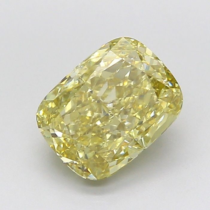 Loose Diamond - CUSHION MODIFIED 2.03ct Fancy Yellow VVS2: Loose Diamond - CUSHION MODIFIED 2.03ct Fancy Yellow VVS2 Source: This is a real non-mined Diamond that has been grown in a lab Shape: CUSHION MODIFIED Carats: 2.03 Color: Fancy Yellow Certification: 