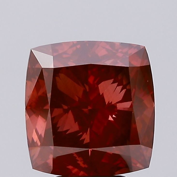Loose Diamond - CUSHION BRILLIANT 5.33ct Fancy Vivid Red VS2: Loose Diamond - CUSHION BRILLIANT 5.33ct Fancy Vivid Red VS2 Source: This is a real non-mined Diamond that has been grown in a lab Shape: CUSHION BRILLIANT Carats: 5.33 Color: Fancy Vivid Red Certific