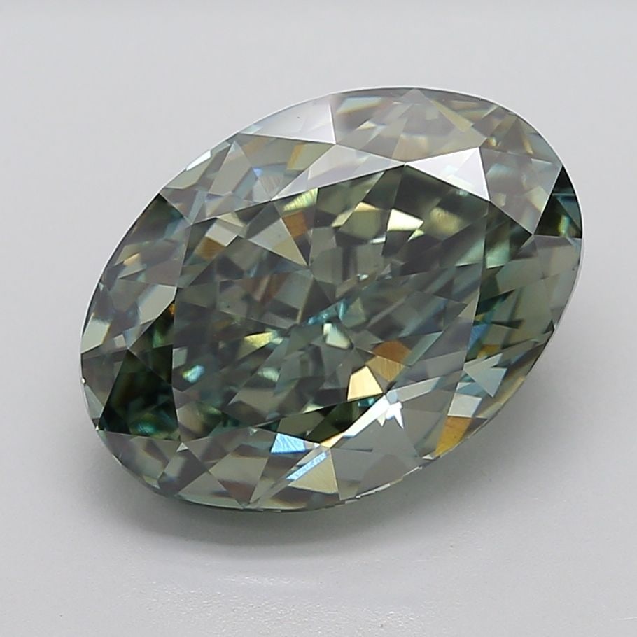 Loose Diamond - OVAL 11.05ct Fancy Vivid Green VS1: Loose Diamond - OVAL 11.05ct Fancy Vivid Green VS1 Source: This is a real non-mined Diamond that has been grown in a lab Shape: OVAL Carats: 11.05 Color: Fancy Vivid Green Certification: IGI Video: