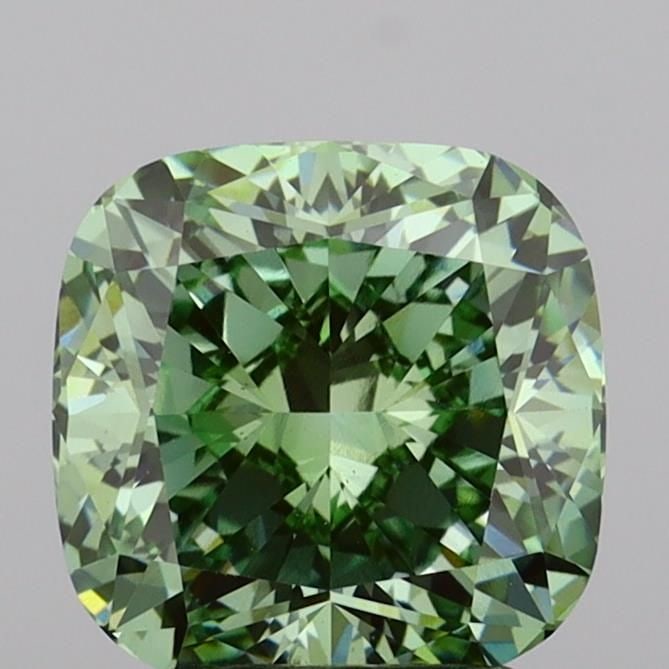 Loose Diamond - CUSHION MODIFIED 3.01ct Fancy Vivid Green VS2: Loose Diamond - CUSHION MODIFIED 3.01ct Fancy Vivid Green VS2 Source: This is a real non-mined Diamond that has been grown in a lab Shape: CUSHION MODIFIED Carats: 3.01 Color: Fancy Vivid Green Certif