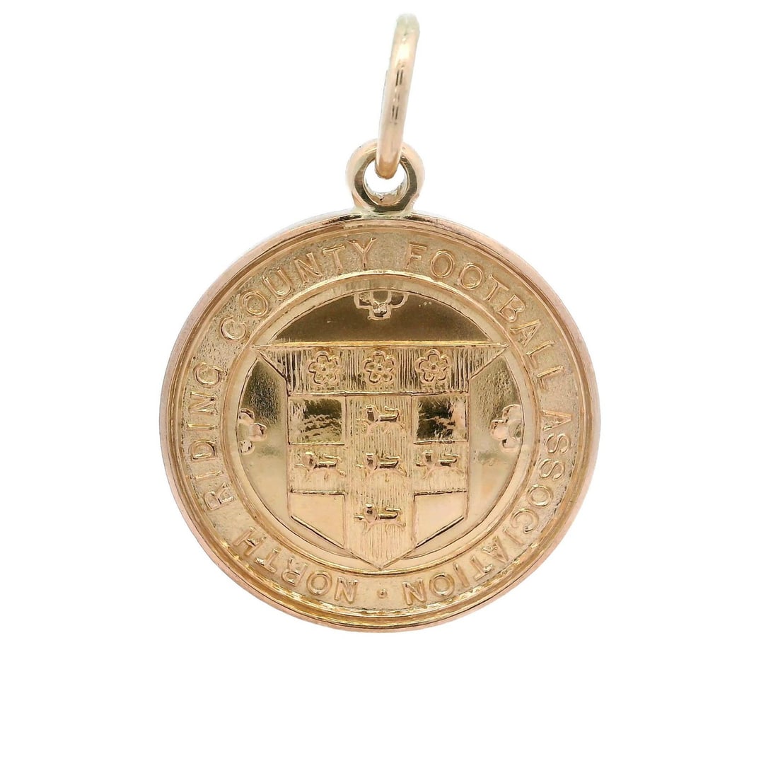 9k Rosy Yellow Gold North Riding Football Association Medallion Pendant (1 of 6)