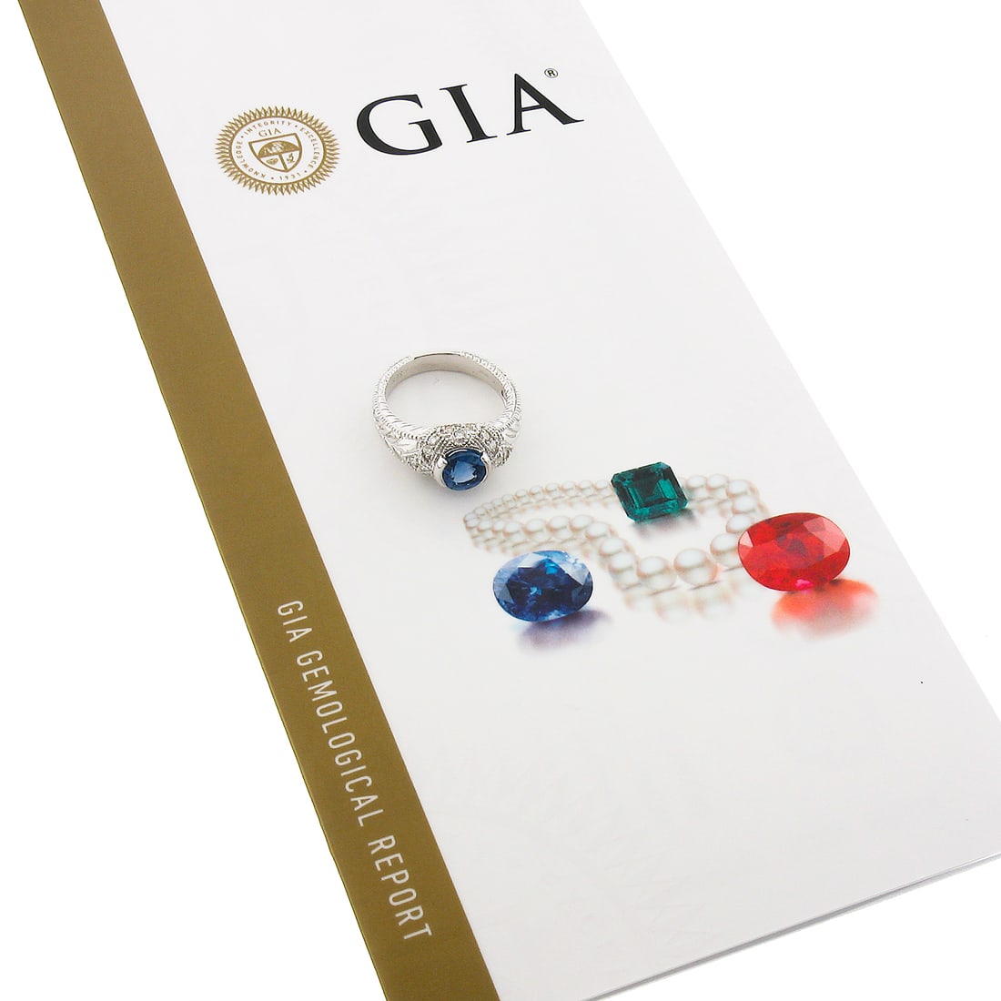 NEW 14k White Gold GIA Certified Round Blue Sapphire Diamond Ring: NEW 14k White Gold GIA Certified Round Blue Sapphire Diamond Ring This stunning ring showcases a natural, GIA certified 1.65 carat round cut sapphire, beautifully set in a half bezel style, crafted fr