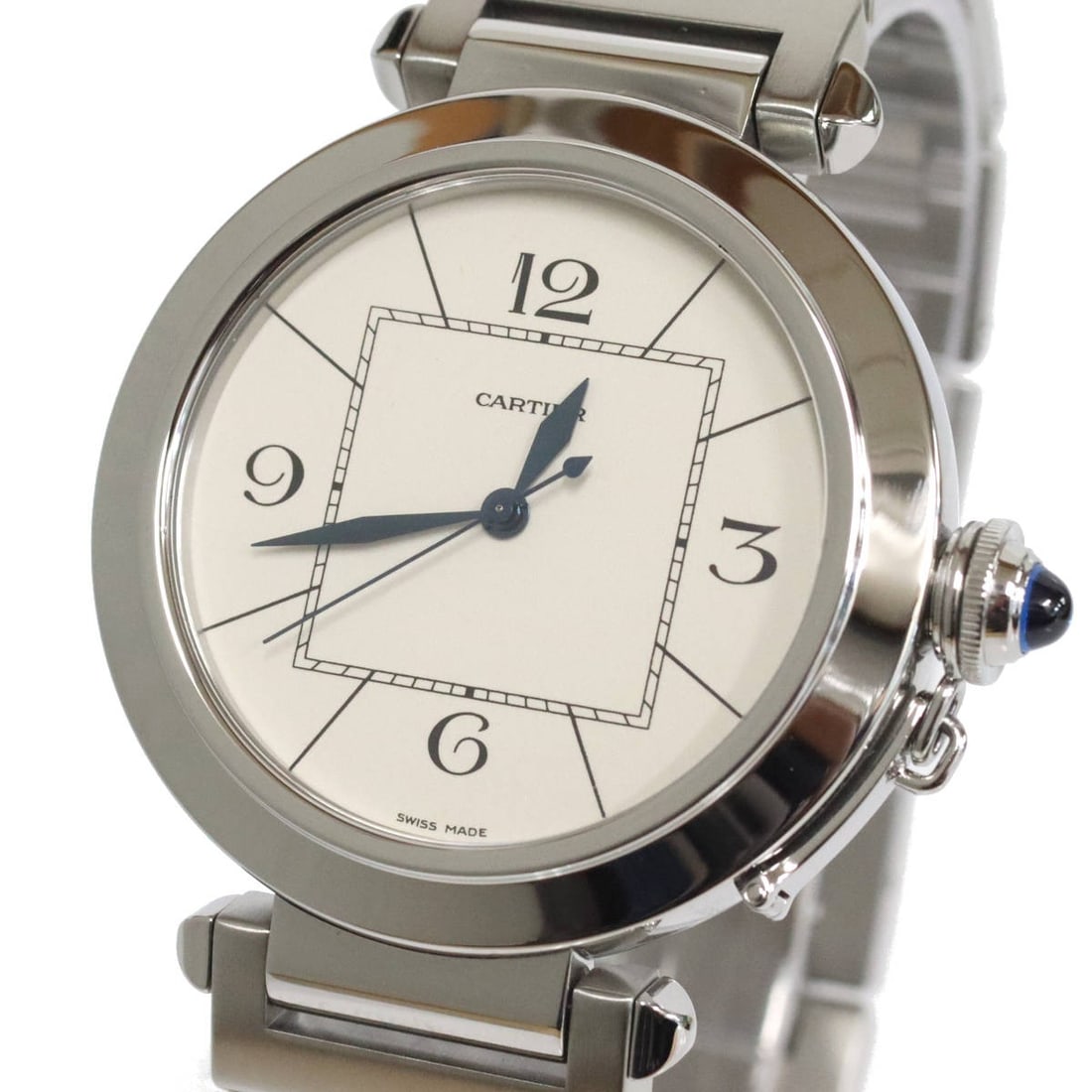 Cartier Pasha 42mm Men's Automatic Wristwatch: Cartier Pasha 42mm Men's Automatic Wristwatch This is a pre-owned Cartier Pasha De Cartier men's automatic wristwatch. Crafted in Switzerland, this timepiece features a 42mm case and showcases Cartier