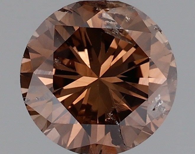 Loose Diamond - ROUND 1.23ct Fancy Dark Orangey Brown: Loose Diamond - ROUND 1.23ct Fancy Dark Orangey Brown Source: Natural Shape: ROUND Carats: 1.23 Color: Fancy Dark Orangey Brown Certification: GIA Video: