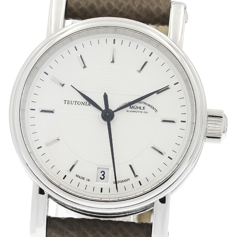 Muhle Glashutte Taitonia II Medium Date Automatic Men's Wristwatch: Muhle Glashutte Taitonia II Medium Date Automatic Men's Wristwatch This Muhle Glashutte M1-30-25-LB Taitonia II Medium Date Automatic men's wristwatch features a stainless steel case and a leather str