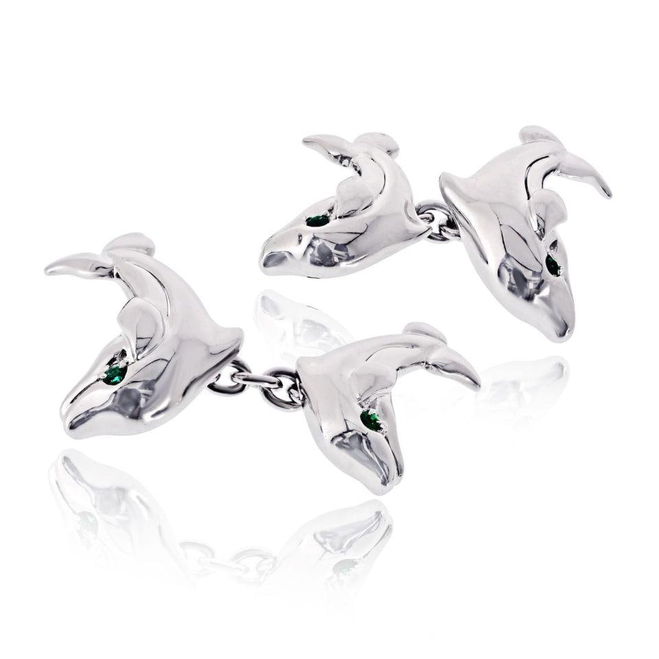 Cartier 18K White Gold Men's Cufflinks: Cartier 18K White Gold Men's Cufflinks These pre-owned Cartier cuff links are crafted from 18K white gold, offering a refined and elegant accessory for formal attire. The pair weighs 14.4 grams, refle