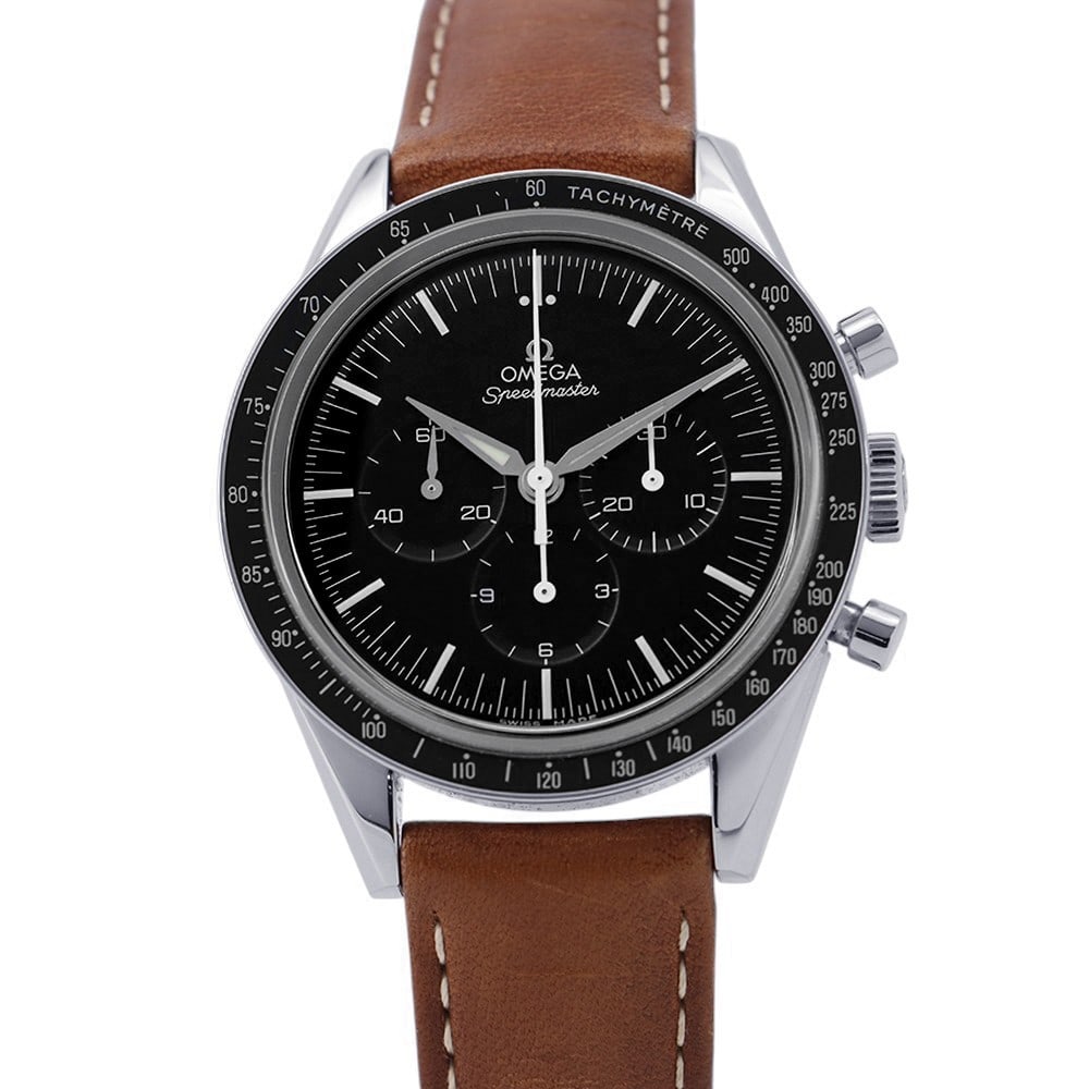 OMEGA Speedmaster Moonwatch First Omega In Space Wristwatch: OMEGA Speedmaster Moonwatch First Omega In Space Wristwatch This is an OMEGA Speedmaster Moonwatch First Omega Inspace wristwatch, model 311.32.40.30.01.001. Designed for men, this Swiss-made timepiec
