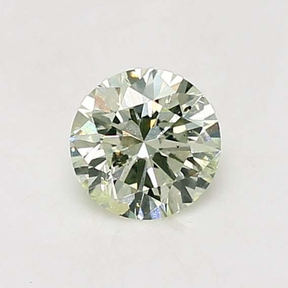 Loose Diamond - ROUND 0.68ct Fancy Light Yellow Green I1: Loose Diamond - ROUND 0.68ct Fancy Light Yellow Green I1 Source: Natural Shape: ROUND Carats: 0.68 Color: Fancy Light Yellow Green Certification: GIA Video: