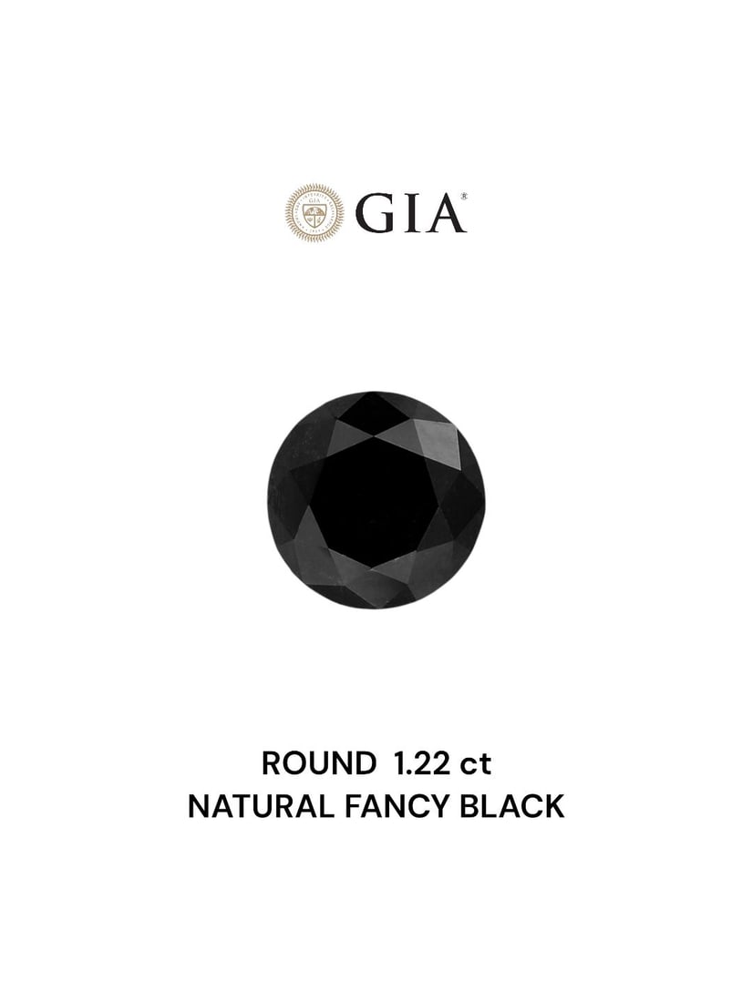 Loose Diamond - ROUND 1.22ct Fancy Black VVS2: Loose Diamond - ROUND 1.22ct Fancy Black VVS2 Source: Natural Shape: ROUND Carats: 1.22 Color: Fancy Black Certification: GIA Video: