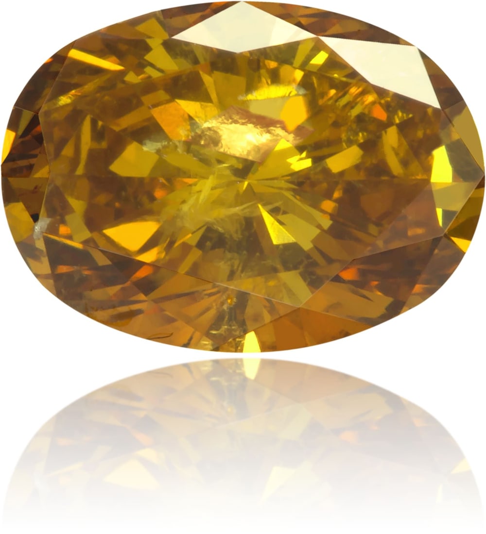 Loose Diamond - OVAL 0.88ct Fancy Deep Orange I2: Loose Diamond - OVAL 0.88ct Fancy Deep Orange I2 Source: Natural Shape: OVAL Carats: 0.88 Color: Fancy Deep Orange Certification: NONE The Diamond Depot Guarantee: All items in this auction are guaran
