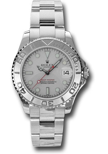 Rolex 168622 Yacht-Master Midsize Watch Platinum Dial Oyster Bracelet (1 of 6)