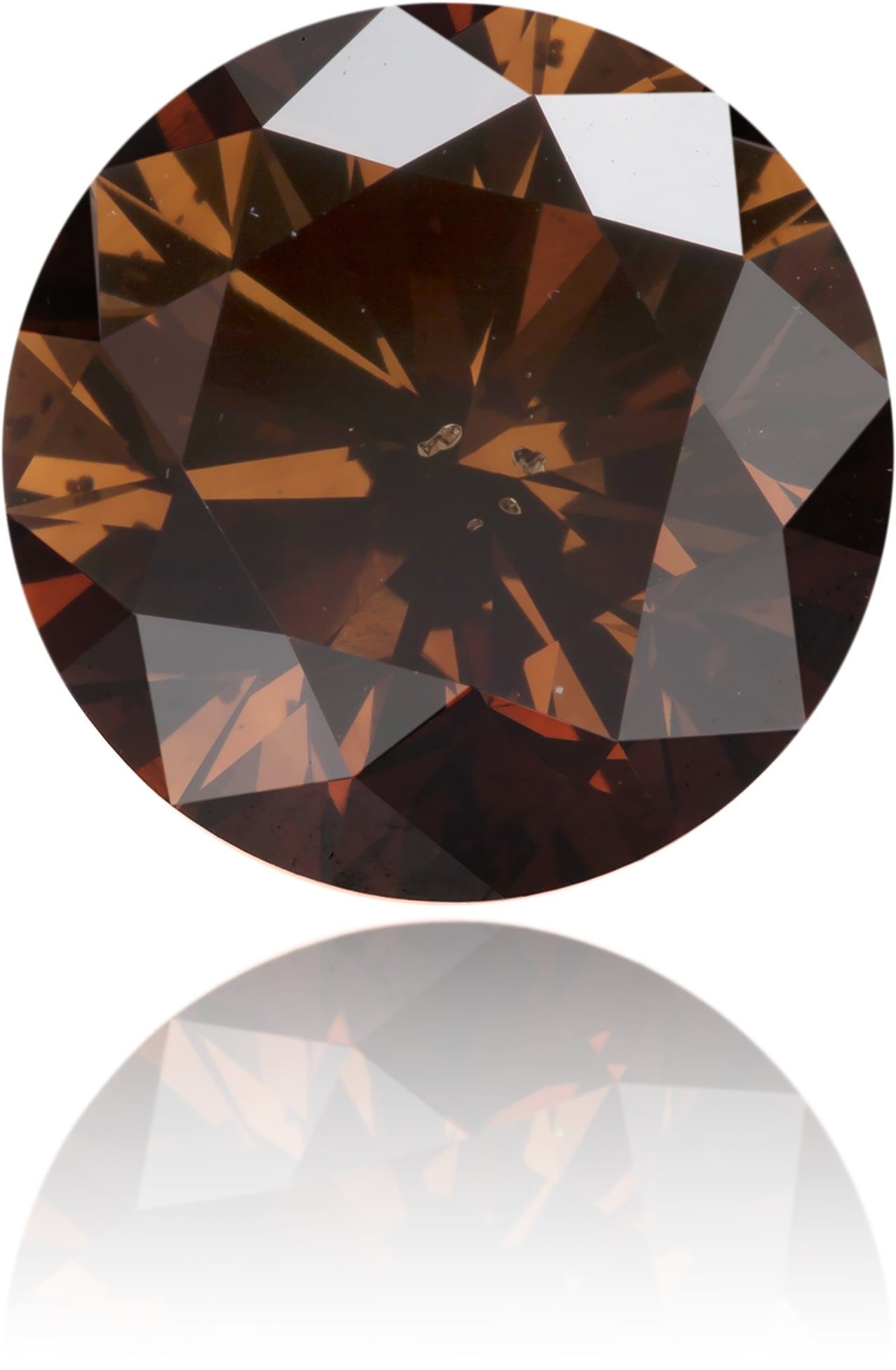 Loose Diamond - ROUND 3.36ct Fancy Dark Orangey Brown SI2: Loose Diamond - ROUND 3.36ct Fancy Dark Orangey Brown SI2 Source: Natural Shape: ROUND Carats: 3.36 Color: Fancy Dark Orangey Brown Certification: GIA The Diamond Depot Guarantee: All items in this au
