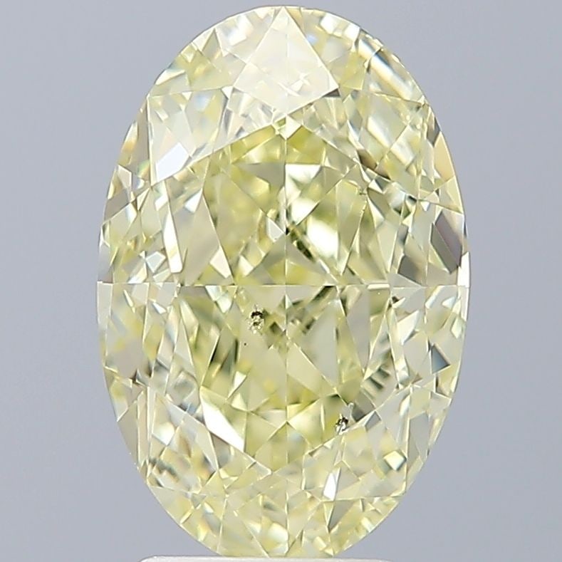 Loose Diamond - OVAL 4.02ct Fancy Light Yellow SI2: Loose Diamond - OVAL 4.02ct Fancy Light Yellow SI2 Source: Natural Shape: OVAL Carats: 4.02 Color: Fancy Light Yellow Certification: GIA Video: