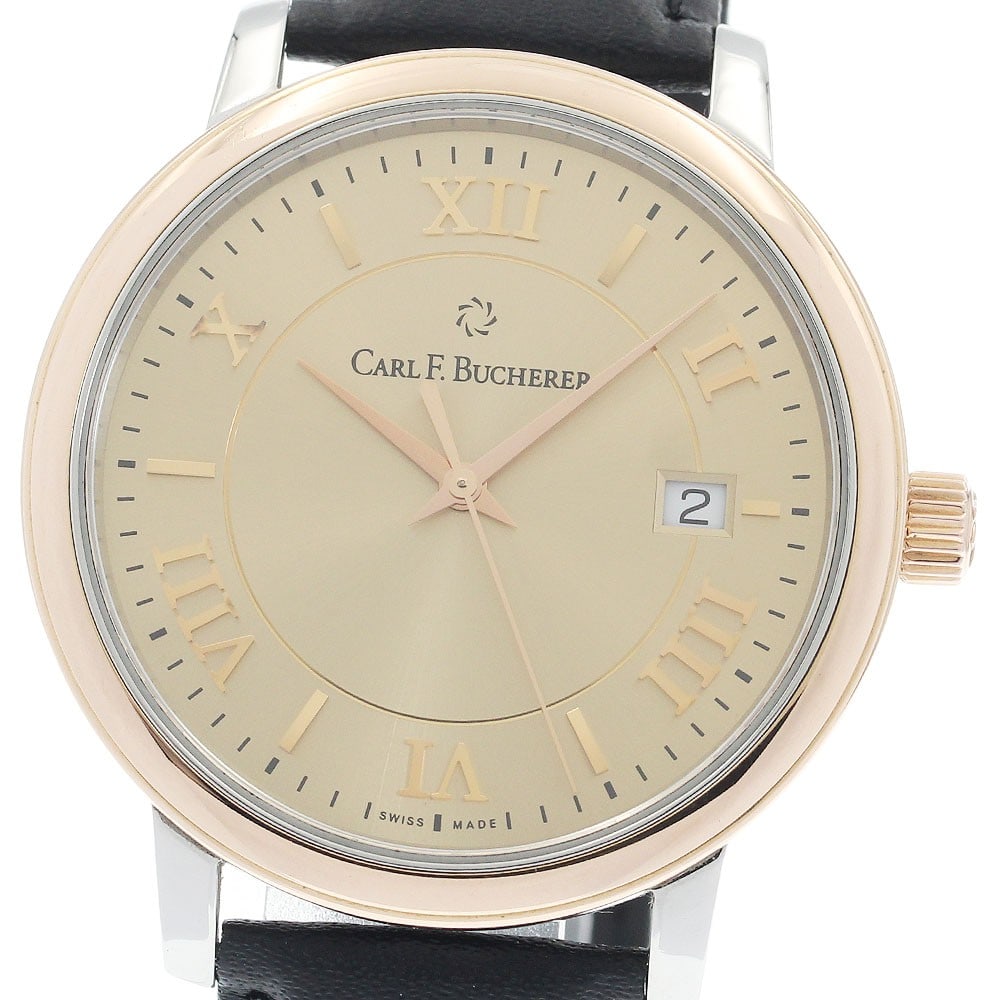Carl F Bucherer Adamavi Date 10314.08 Mens Automatic Wristwatch: Carl F Bucherer Adamavi Date 10314.08 Mens Automatic Wristwatch Carl F. Bucherer Adamavi Date men's automatic wristwatch, reference 10314.08, with a PG bezel. The watch is pre-owned and made in Switze