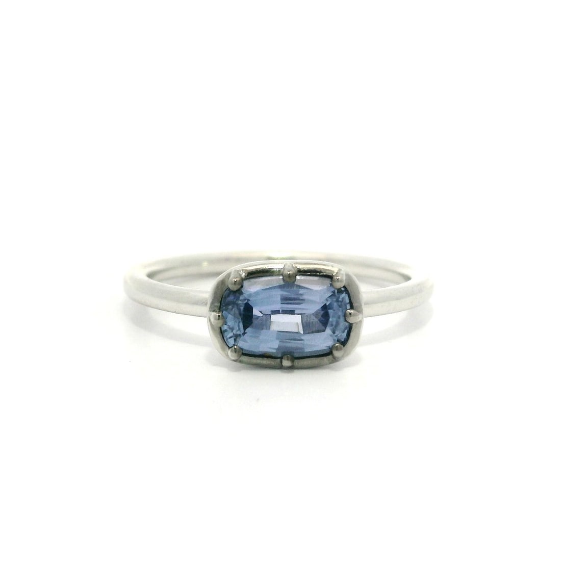GIA Certified 1.11ct Blue Cushion Sapphire Platinum Solitaire Ring (1 of 11)