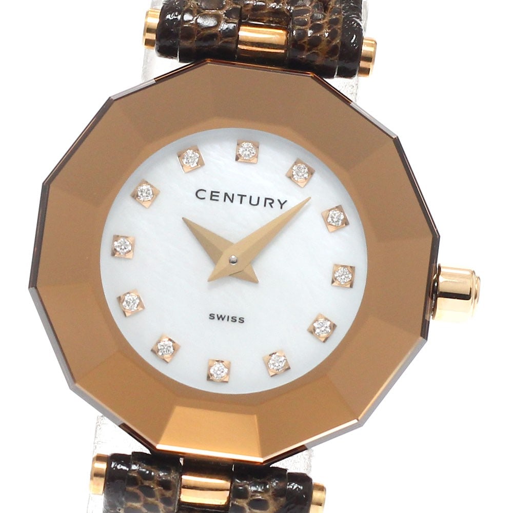 CENTURY Time Gem Prime Time womens quartz wristwatch K18PG 12P diamond (1 of 9)