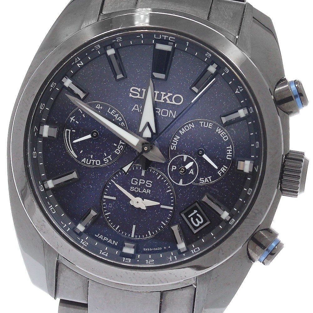 Seiko Astron Nebula Solar Radio Controlled Men's Wristwatch: Seiko Astron Nebula Solar Radio Controlled Men's Wristwatch This Seiko SBXC077/5X53-0BC0 Astron Nebula men's wristwatch features a stainless steel case and band with a striking blue gradient dial. The