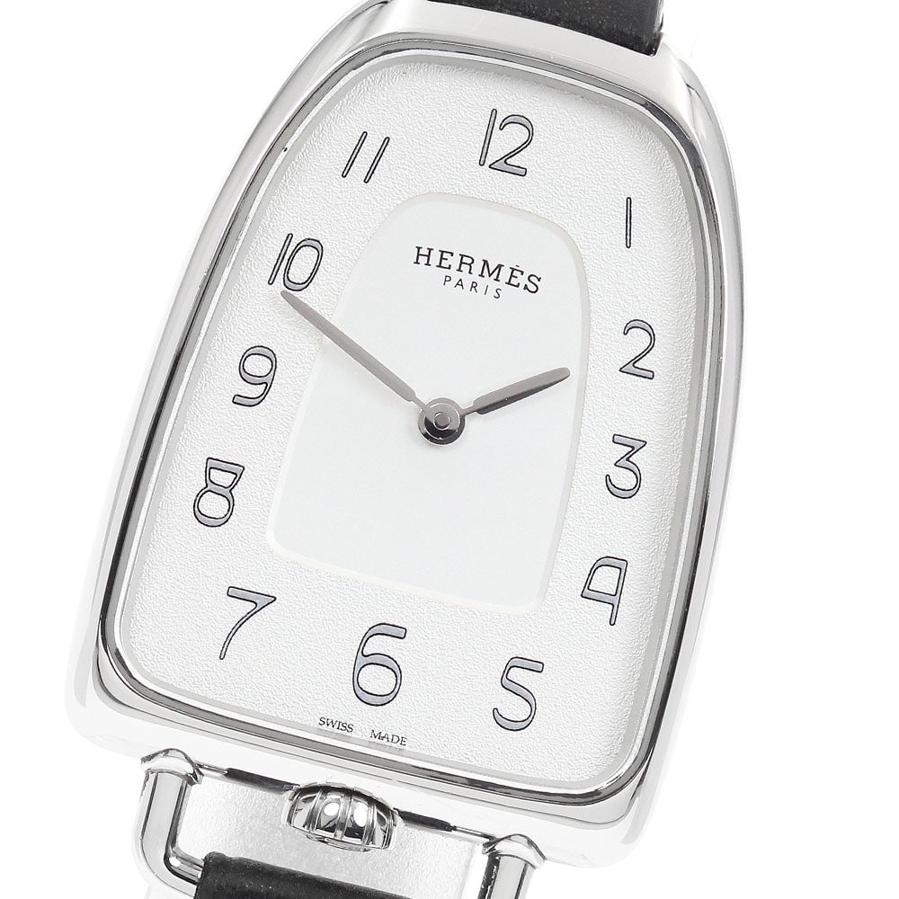 Hermes Galop GA1.210 womens quartz wristwatch Swiss: Hermes Galop GA1.210 womens quartz wristwatch Swiss Pre-owned Hermes GA1.210 Galop quartz women's wristwatch. Swiss-made and designed for the women's department, this timepiece is identified as a wris