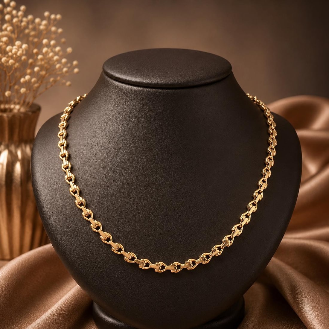 14k Yellow Gold Unique Link Necklace 16 Inch Spring Ring Clasp: 14k Yellow Gold Unique Link Necklace 16 Inch Spring Ring Clasp This vintage chain necklace features a unique fancy link design crafted from 14k solid yellow gold, complemented by a 13-14k yellow gold 