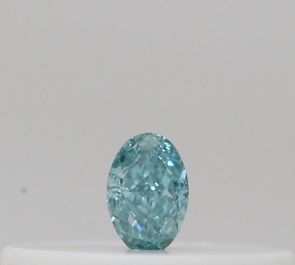 Loose Diamond - OVAL 0.03ct Fancy Intense Blue Green: Loose Diamond - OVAL 0.03ct Fancy Intense Blue Green Source: Natural Shape: OVAL Carats: 0.03 Color: Fancy Intense Blue Green Certification: GIA The Diamond Depot Guarantee: All items in this auction 