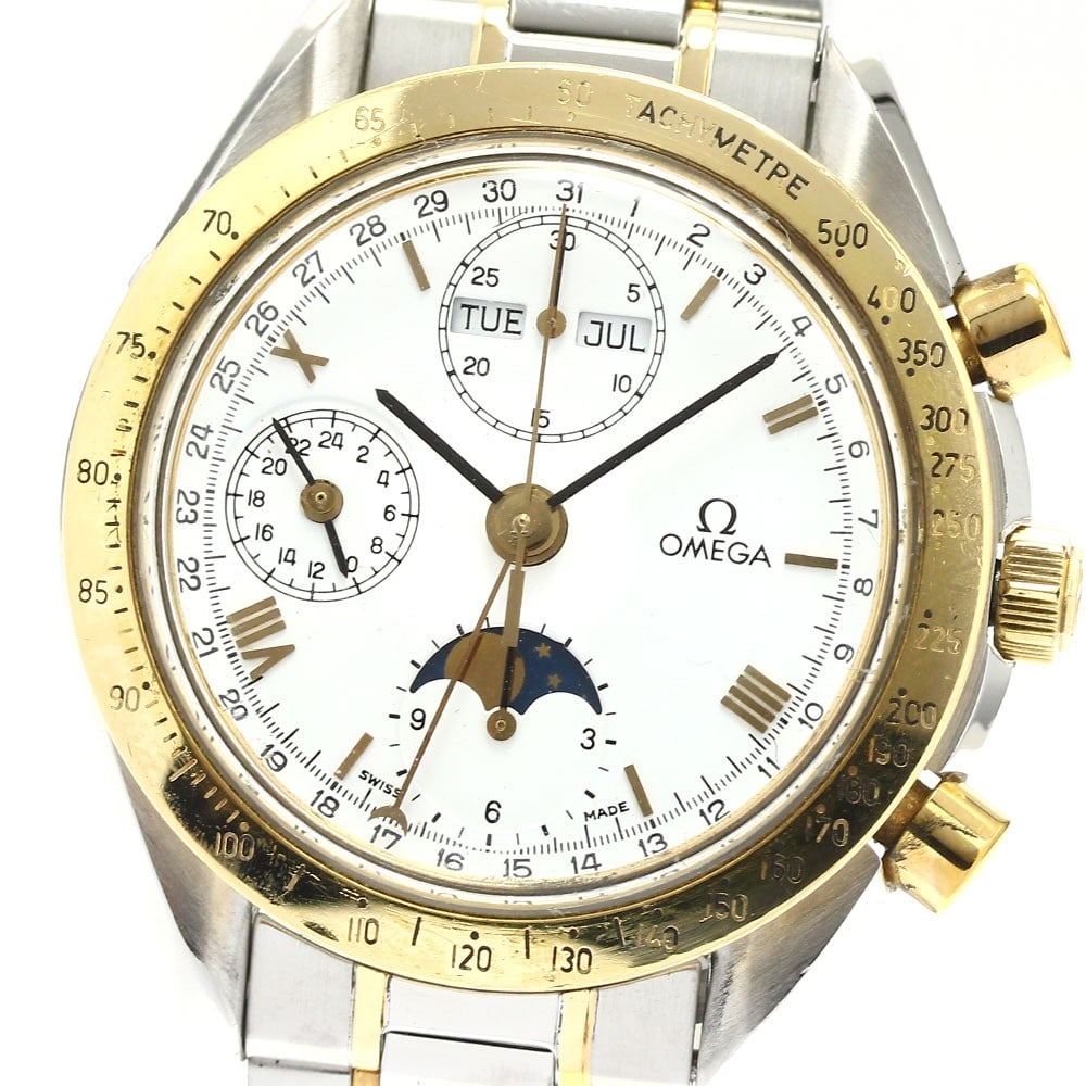 Omega Speedmaster 3336.20 Moon Phase Chronograph Automatic Men's Watch: Omega Speedmaster 3336.20 Moon Phase Chronograph Automatic Men's Watch This pre-owned OMEGA Speedmaster Triple Calendar Moon Phase Automatic men's wristwatch (Ref. 3336.20) features a stainless steel 