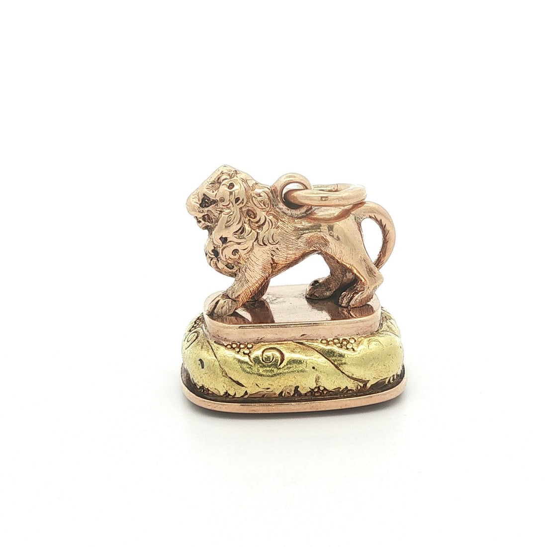 Victorian Solid Gold Lion Watch Fob Pendant Bloodstone (1 of 9)