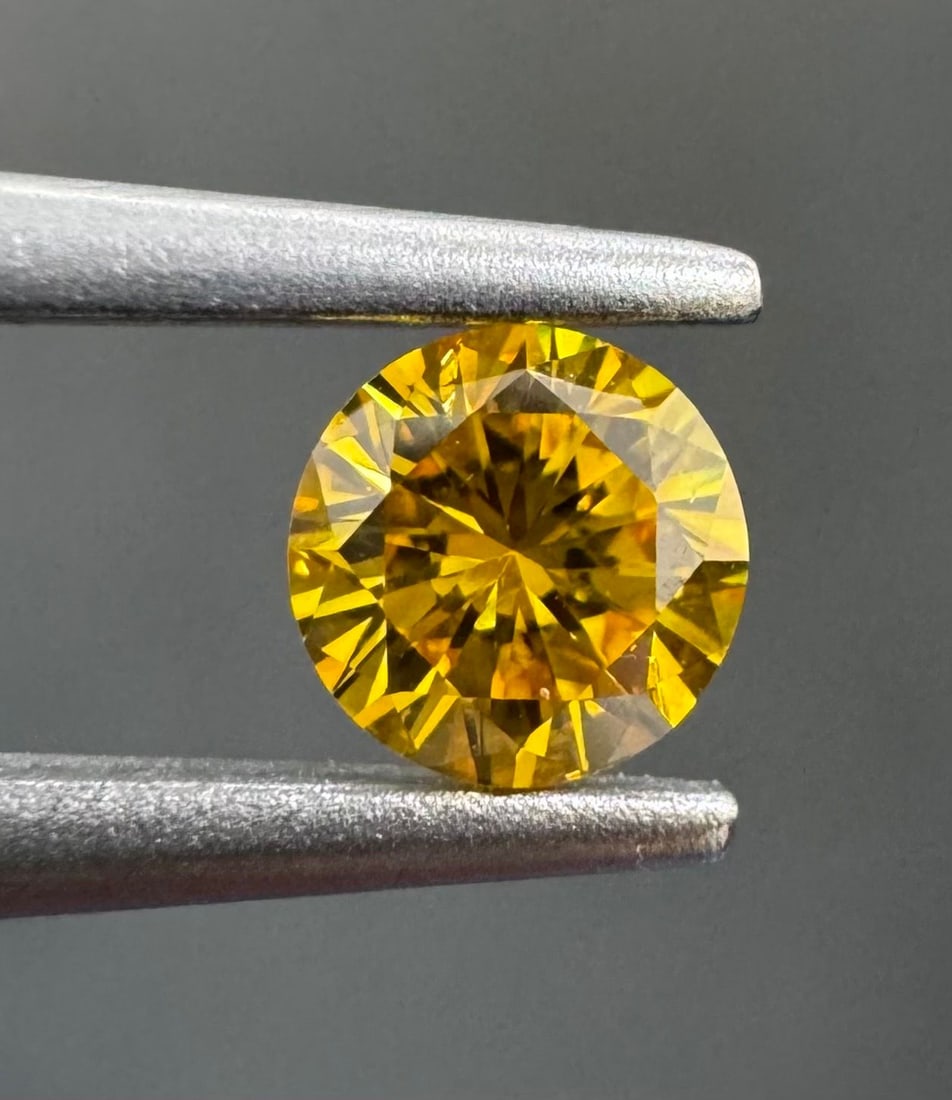 Loose Diamond - ROUND 0.24ct Fancy Vivid Orangey Yellow I1 (1 of 1)