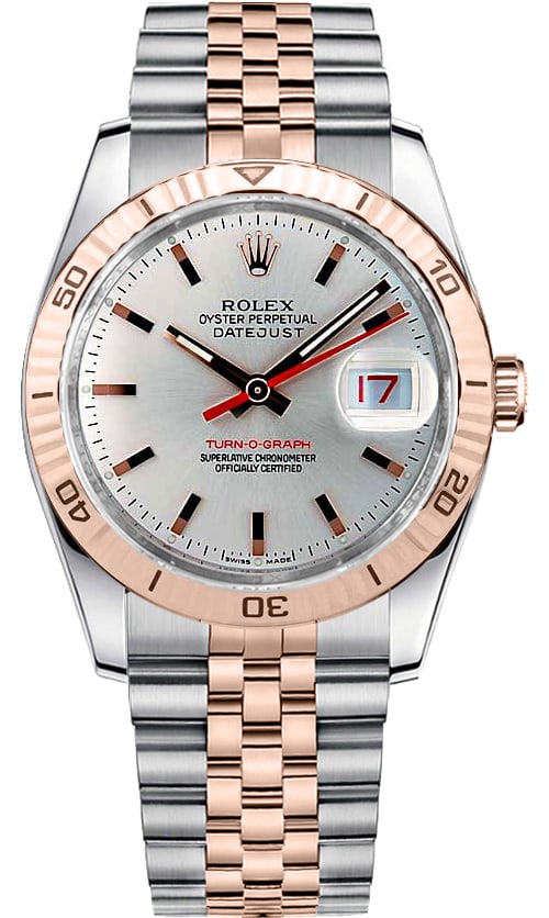 Rolex 116261 Datejust Turn o Graph mens watch Jubilee bracelet: Rolex 116261 Datejust Turn o Graph mens watch Jubilee bracelet This is a men's Rolex Datejust watch featuring a silver stick dial, a Turn-o-graph bezel, and a Jubilee bracelet. The reference number is