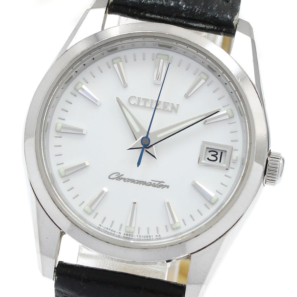 Citizen Chronomaster Quartz Date Men's Stainless Steel Watch: Citizen Chronomaster Quartz Date Men's Stainless Steel Watch This is a pre-owned CITIZEN Chronomaster wristwatch, model A660-T006591/CTQ57-0934, designed for men. The watch features a stainless steel 