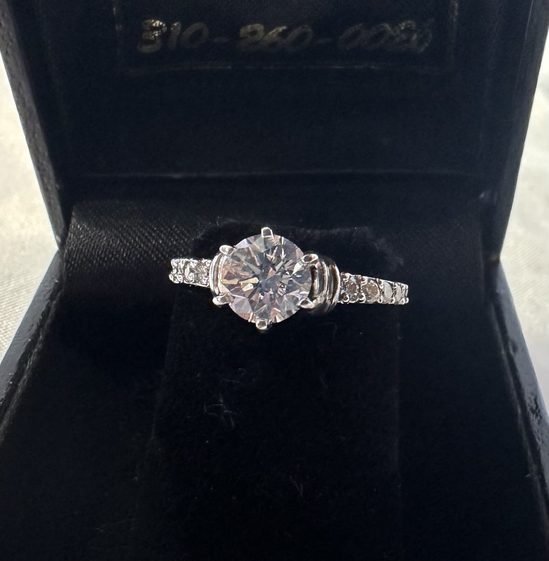 14K White Gold Diamond Ring 0.7ct Size 3.75 Exquisite Design (1 of 4)