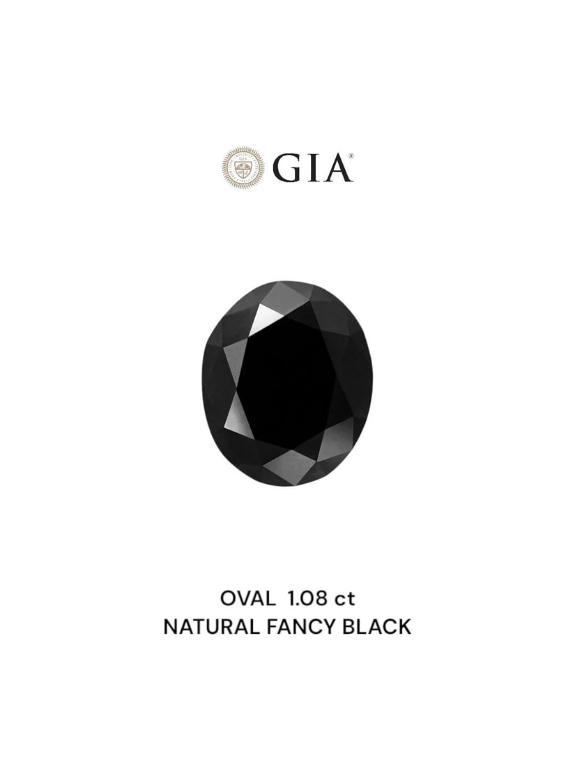 Loose Diamond - OVAL 1.08ct Fancy Black VVS2: Loose Diamond - OVAL 1.08ct Fancy Black VVS2 Source: Natural Shape: OVAL Carats: 1.08 Color: Fancy Black Certification: GIA Video: