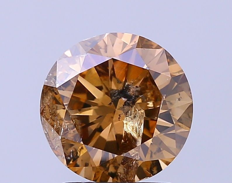 Loose Diamond - ROUND 2.21ct Fancy Brown I1: Loose Diamond - ROUND 2.21ct Fancy Brown I1 Source: Natural Shape: ROUND Carats: 2.21 Color: Fancy Brown Certification: NONE Video: