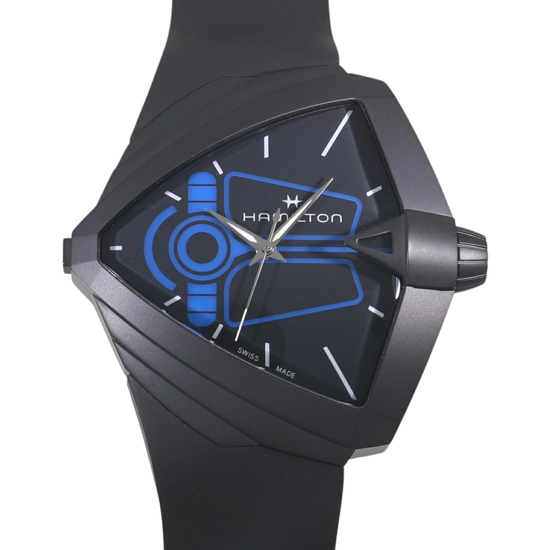Hamilton Ventura XXL Bright Dune Special Edition H24614330: Hamilton Ventura XXL Bright Dune Special Edition H24614330 This Hamilton Ventura XXL Bright Dune Special Edition wristwatch features an iconic asymmetrical triangular case crafted from stainless steel
