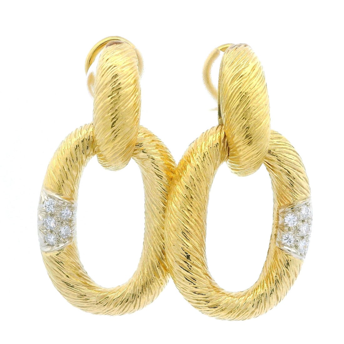 18k Yellow White Gold 0.25ct Diamond Dangle Earrings (1 of 11)