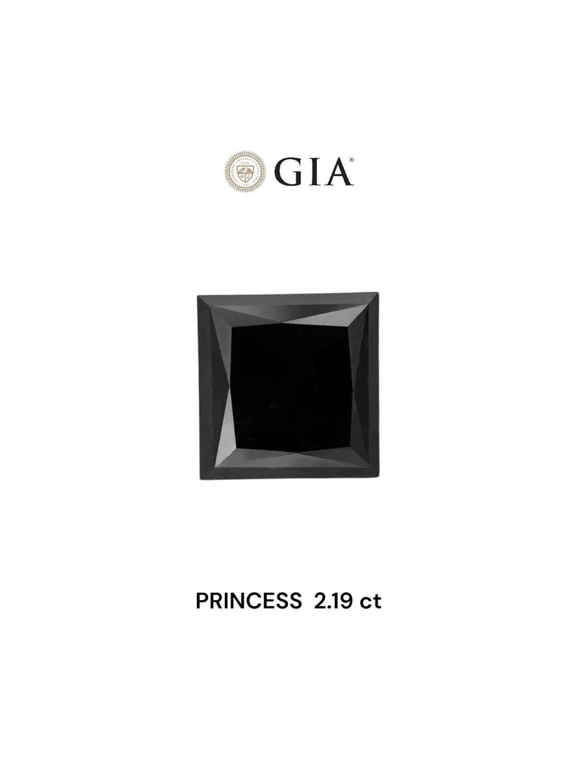 Loose Diamond - PRINCESS 2.19ct Fancy Black VVS2: Loose Diamond - PRINCESS 2.19ct Fancy Black VVS2 Source: Natural Shape: PRINCESS Carats: 2.19 Color: Fancy Black Certification: GIA Video: