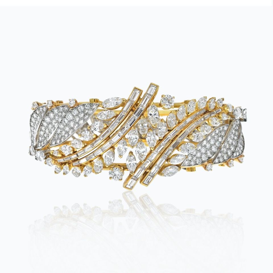 Diamond Bangle Bracelet in Platinum and 18K Yellow Gold 27.5 cts (1 of 5)