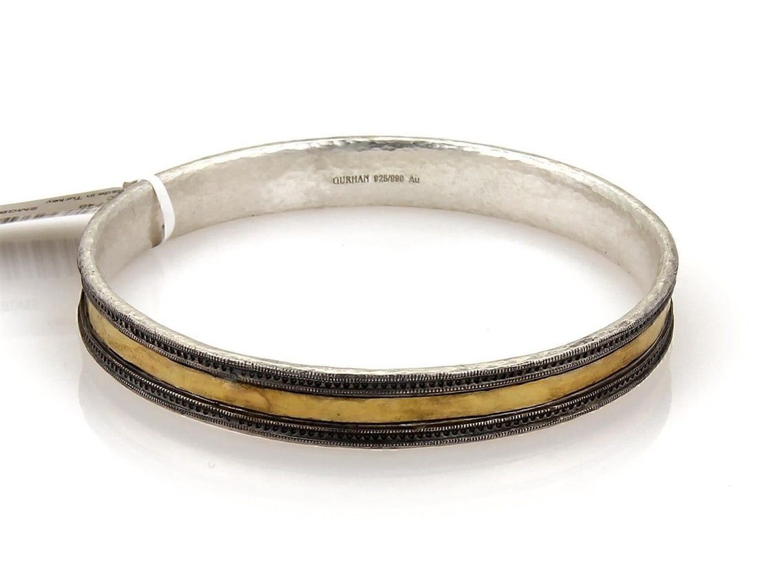 Gurhan Lancelot Sterling Silver 24k Gold Bangle Bracelet: Gurhan Lancelot Sterling Silver 24k Gold Bangle Bracelet This Gurhan Lancelot bangle bracelet is crafted in sterling silver with 24k gold accents and features a polished mixed-metal design. It is sign