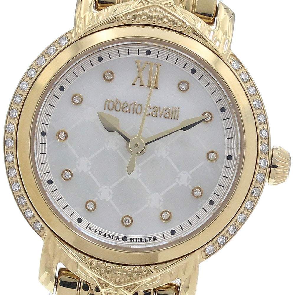 Roberto Cavalli Quartz Wristwatch White Shell Dial Side Diamond RV2L062M0071 (1 of 7)