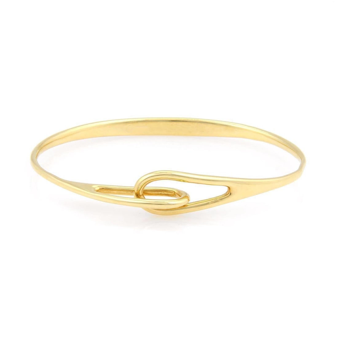 Tiffany & Co Lock Collection 18k Yellow Gold Double Loop Bangle: Tiffany & Co Lock Collection 18k Yellow Gold Double Loop Bangle This elegant Tiffany & Co. bracelet from the "Lock" Collection is crafted from 18k yellow gold and features a sophisticated double inter