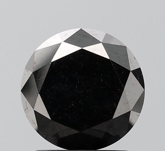 Loose Diamond - ROUND 2.35ct Fancy Black VVS2: Loose Diamond - ROUND 2.35ct Fancy Black VVS2 Source: Natural Shape: ROUND Carats: 2.35 Color: Fancy Black Certification: NONE Video: