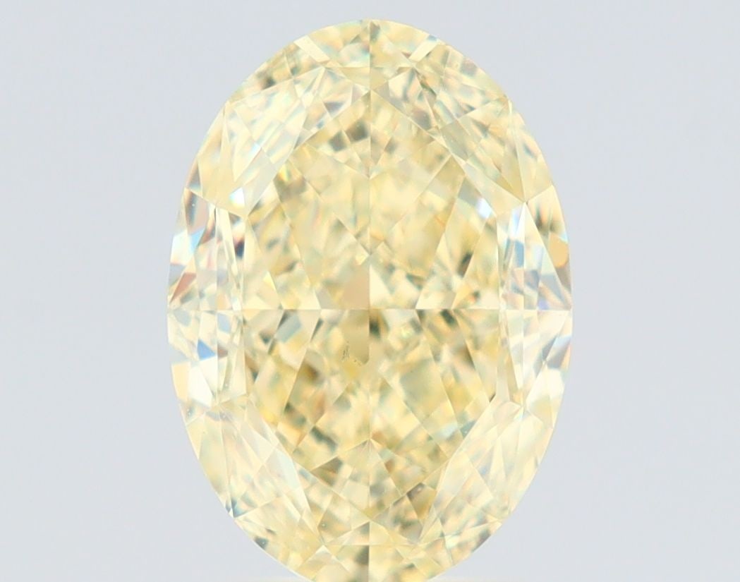 Loose Diamond - OVAL 3.02ct Fancy Light Yellow VS2: Loose Diamond - OVAL 3.02ct Fancy Light Yellow VS2 Source: Natural Shape: OVAL Carats: 3.02 Color: Fancy Light Yellow Certification: GIA Video: