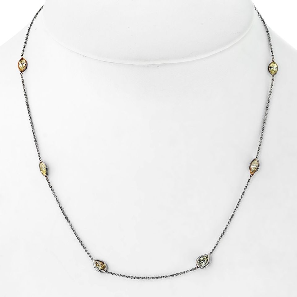 Diamonds by the Yard Necklace 3.10ct in 14K White Gold 15 Inch: Diamonds by the Yard Necklace 3.10ct in 14K White Gold 15 Inch This elegant Diamonds by the Yard necklace features a stunning arrangement of diamonds set in luxurious 14K white gold. With a total appr