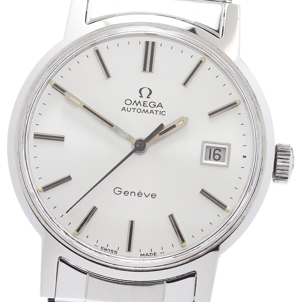OMEGA Geneva 166.098 automatic wristwatch with date Cal.1481: OMEGA Geneva 166.098 automatic wristwatch with date Cal.1481 Pre-owned OMEGA Geneva Date automatic wristwatch for men. This watch is identified by reference 166.098 and features Cal. 1481 movement and