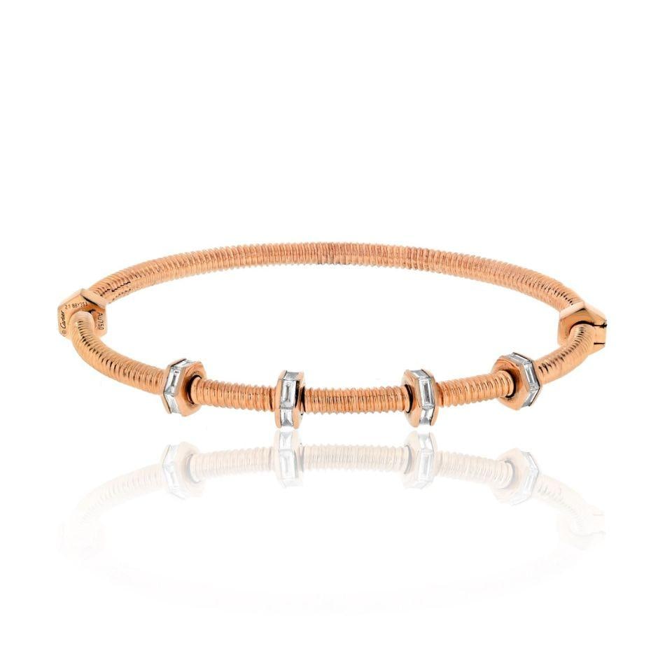 Cartier Ecrou De Cartier Diamond Bracelet Platinum 18K Gold Size 21: Cartier Ecrou De Cartier Diamond Bracelet Platinum 18K Gold Size 21 Experience the exquisite craftsmanship of the Cartier Ecrou De Cartier Size 21 Diamond Bracelet, a stunning blend of platinum and 18