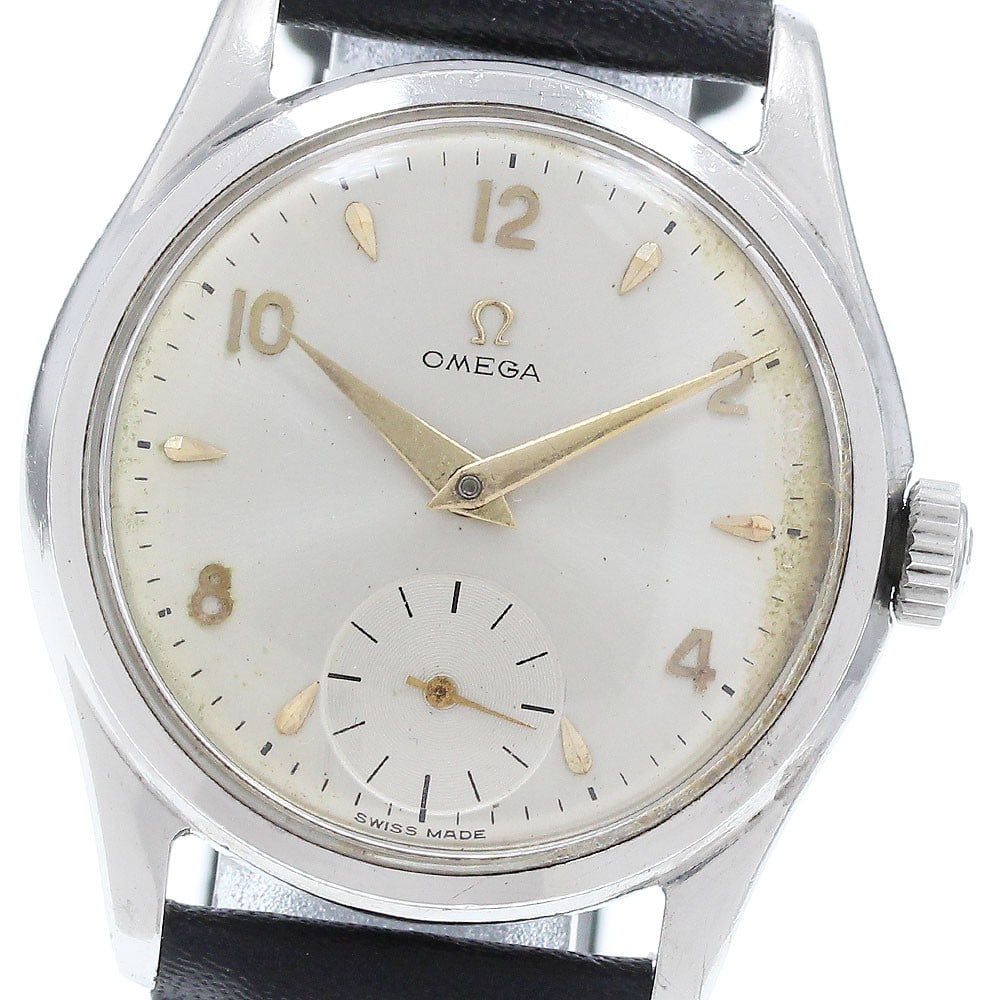 Omega Cal. 410 Manual Wind Small Seconds Men's Wristwatch: Omega Cal. 410 Manual Wind Small Seconds Men's Wristwatch This OMEGA 2665.2 men's wristwatch features a stainless steel case and a silver dial with small seconds. The watch is powered by a manual wind