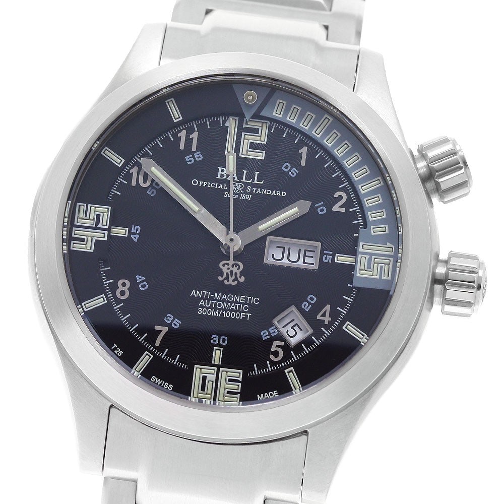BALLWATCH Engineer Master II Diver Day-Date Mens Wristwatch DM1020A: BALLWATCH Engineer Master II Diver Day-Date Mens Wristwatch DM1020A BALLWATCH Engineer Master II Diver Day-Date men's wristwatch. This Swiss-made pre-owned watch is designed for men and features the D